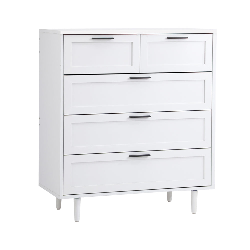 Oikiture 5 Chest of Drawers Dresser Tallboy White