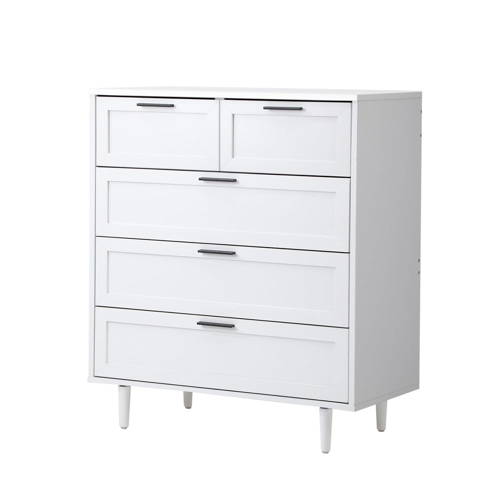 Oikiture 5 Chest of Drawers Dresser Tallboy White