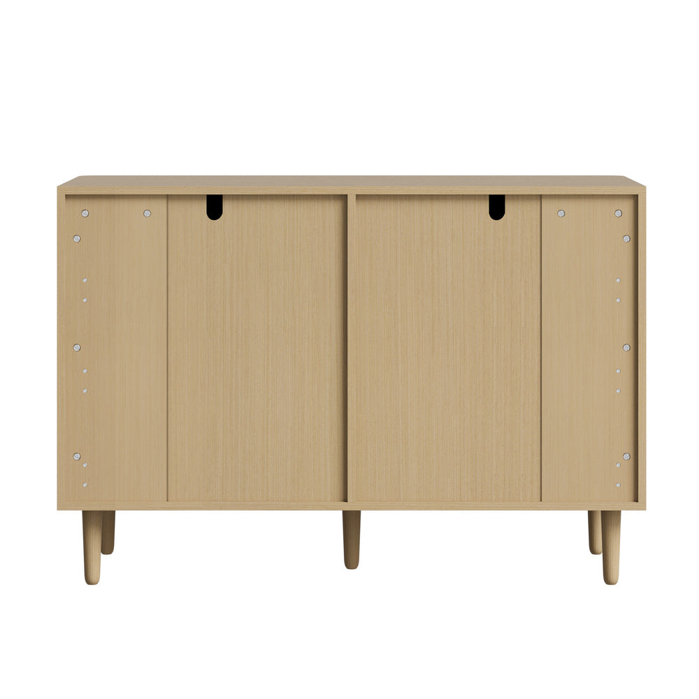 Oikiture 6 Chest of Drawers Dressers Lowboy Stripe Natural