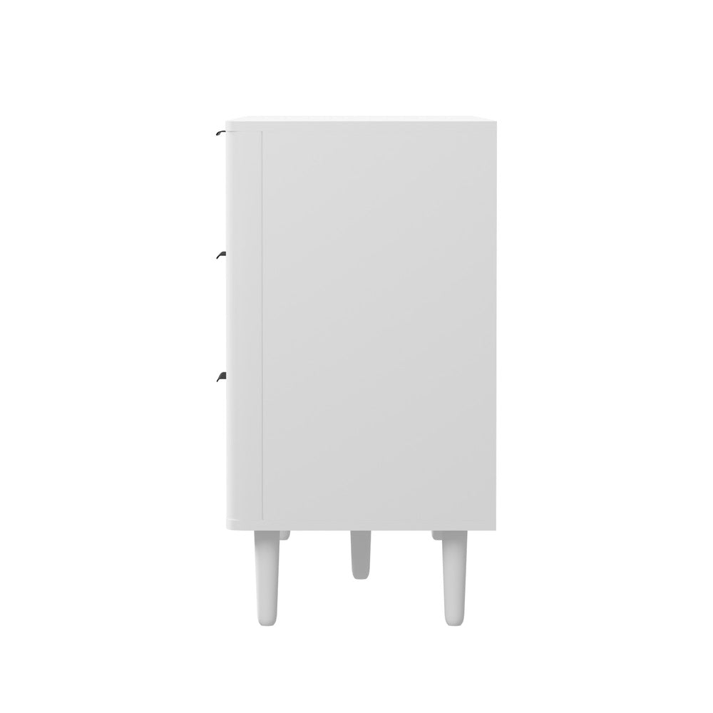 Oikiture 6 Chest of Drawers Dressers Lowboy Stripe White