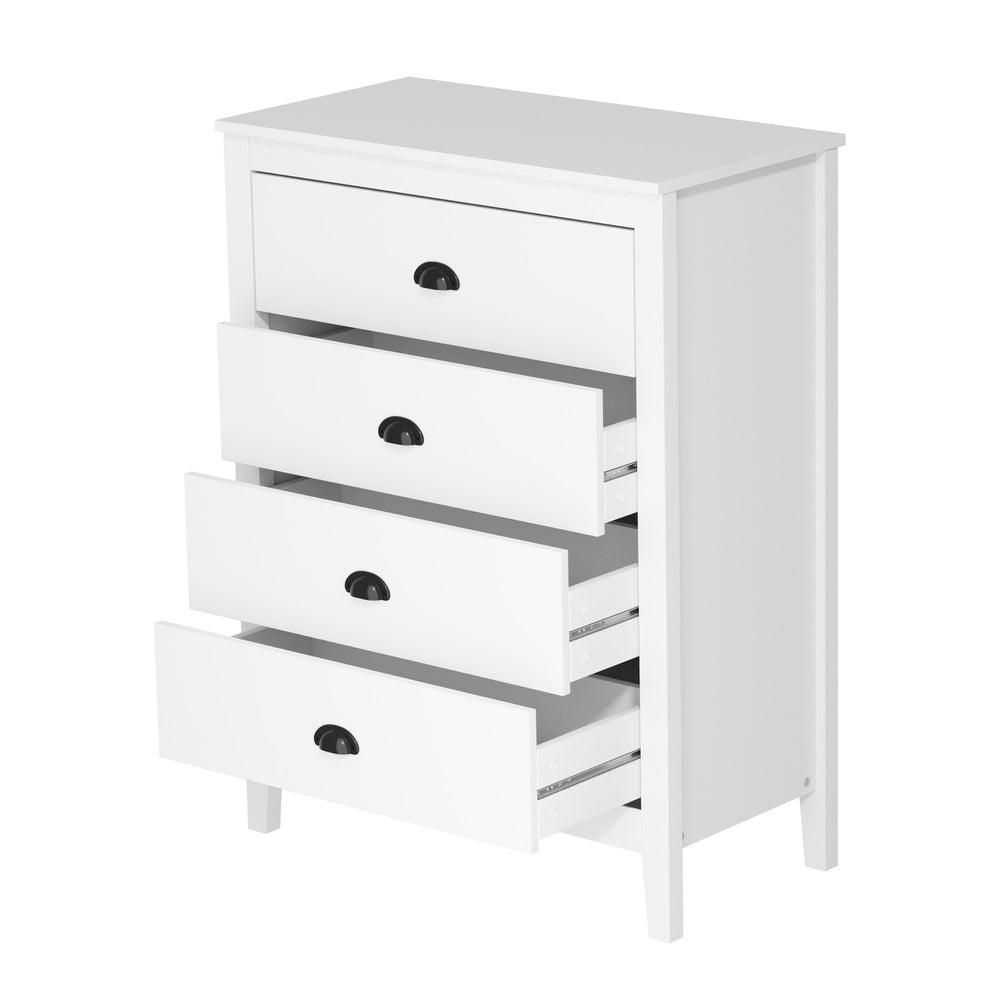 Oikiture 4 Chest of Drawers and 2 Bedside Tables Vintage Bedroom Set White