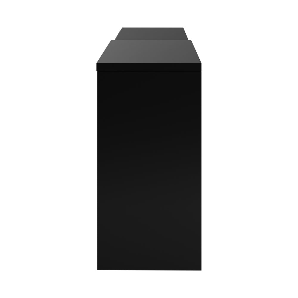 Oikiture 6 Chest of Drawers Dresser with Side Table Black