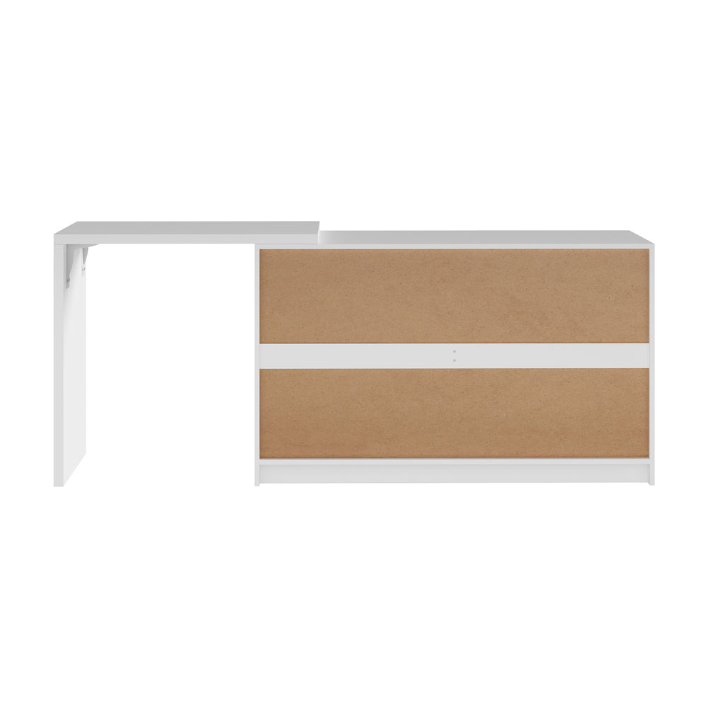 Oikiture 6 Chest of Drawers Dresser with Side Table White