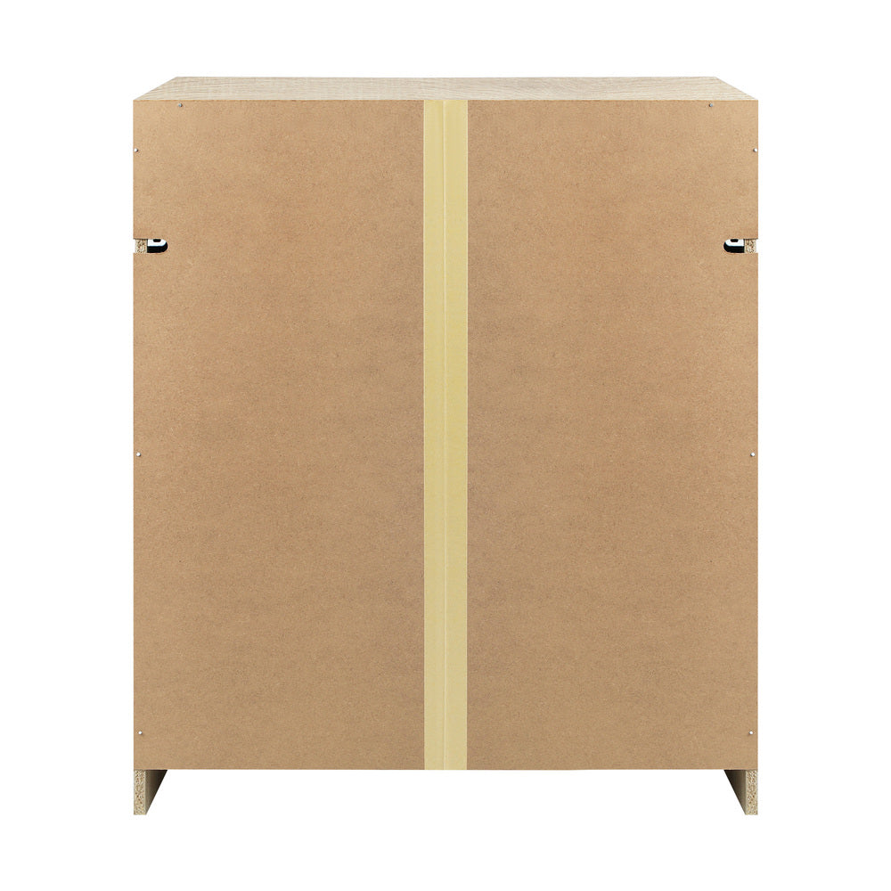 Oikiture 5 Chest of Drawers Tallboy Cabinet Dresser Table Wooden White Furniture