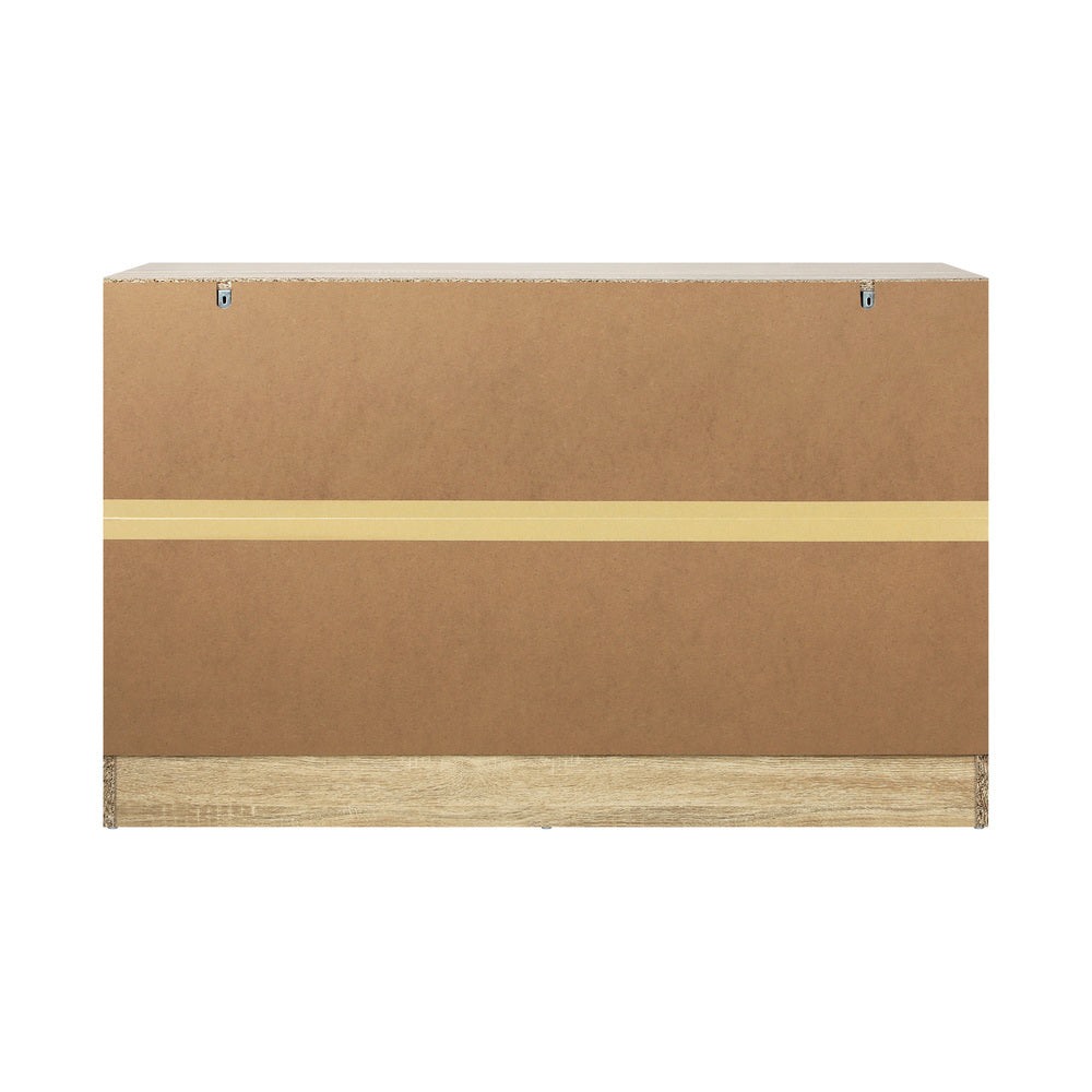 Oikiture 6 Chest of Drawers Aluminum Handles Wooden