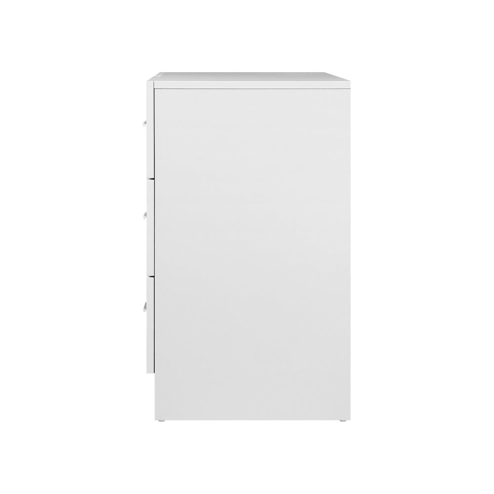 Oikiture 6 Chest of Drawers Aluminum Handles White