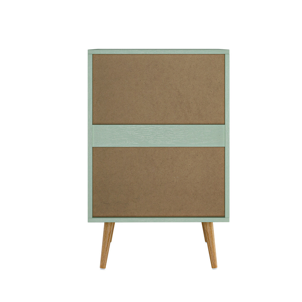 Oikiture 3 Chest of Drawers Tallboy Green