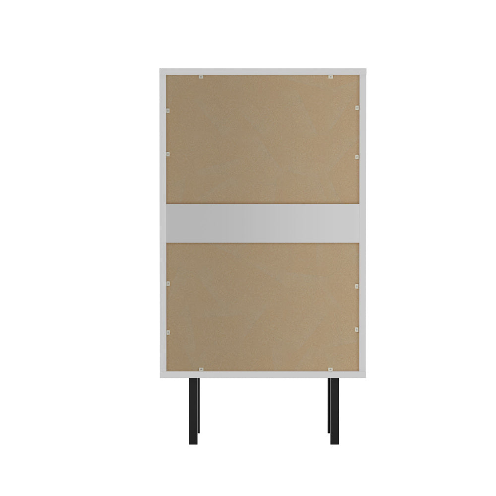 Oikiture 4 Chest of Drawers Tempered Glass Doors White