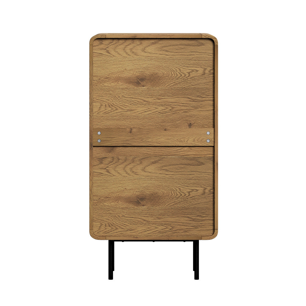 Oikiture 5 Chest of Drawers Dresser Tallboy Wooden Handle Natural