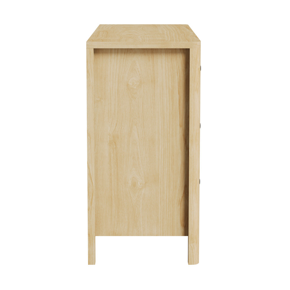 Oikiture 6 Chest of Drawers Dresser Tallboy Storage Cabinet Natural
