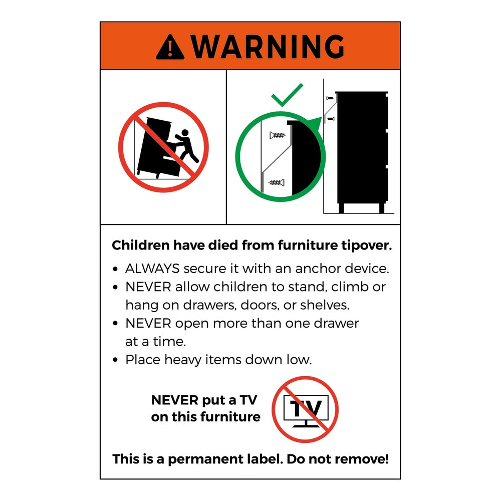 Oikiture 6 Chest of Drawers Dresser Tallboy Storage Cabinet Natural