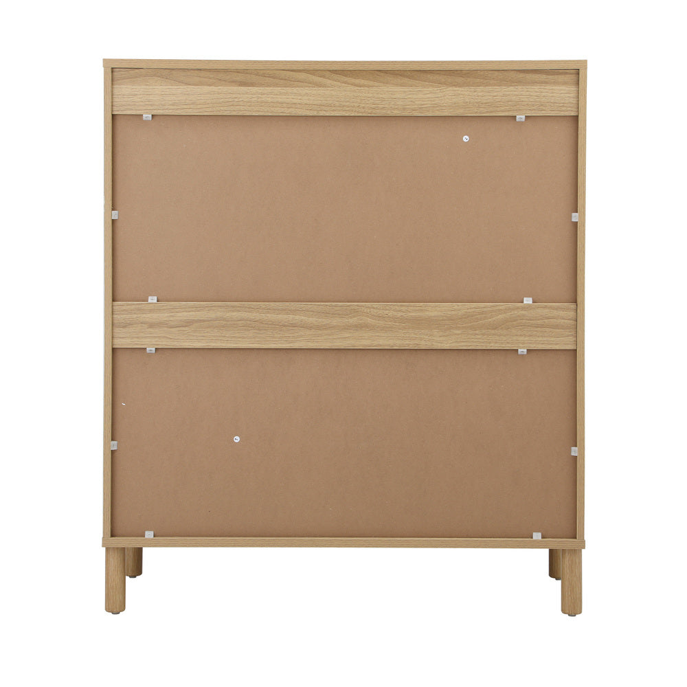 Oikiture 4 Chest of Drawers Rattan Dresser Natural