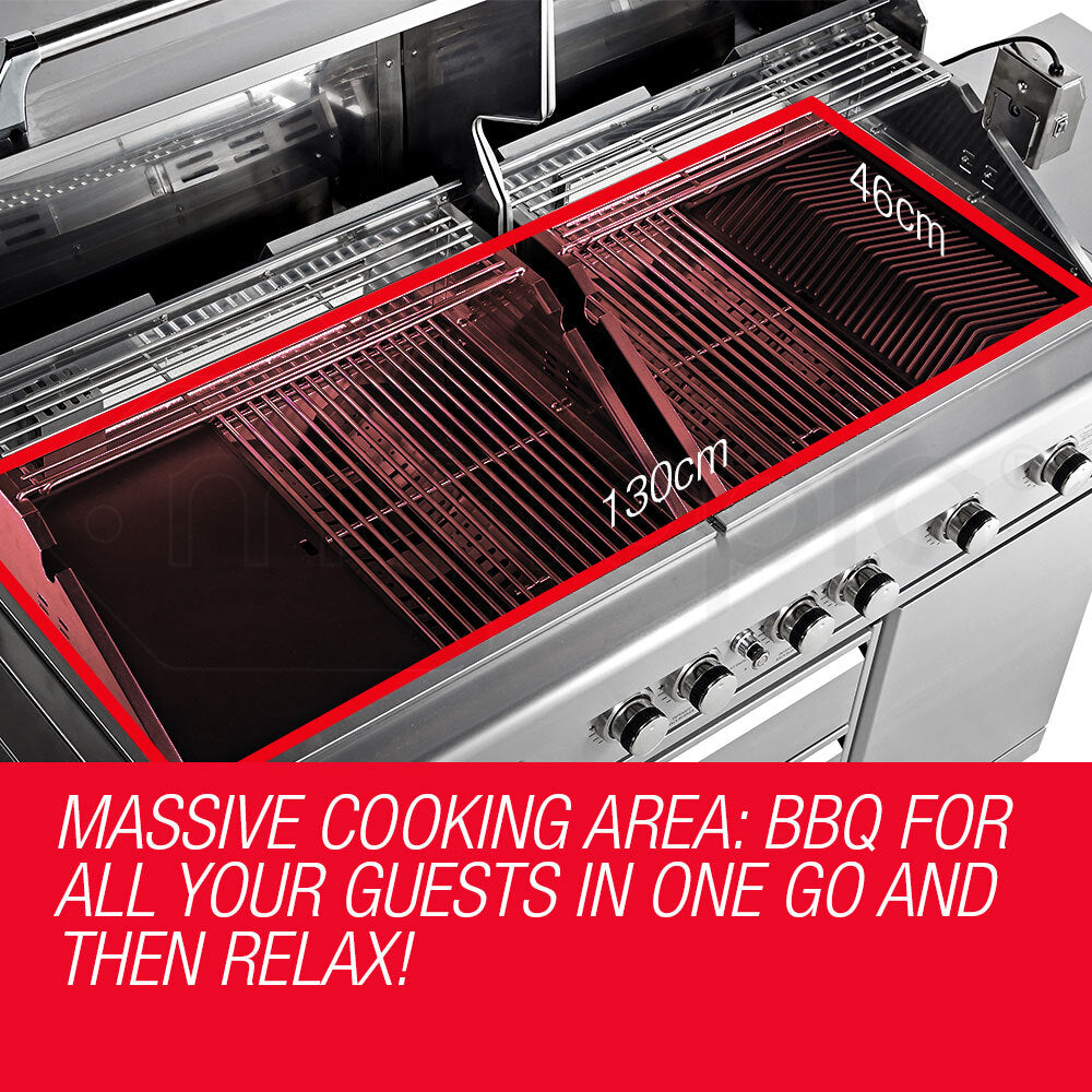 EuroGrille 9 Burner BBQ Grill Outdoor Barbeque Gas Stainless Steel Kitchen