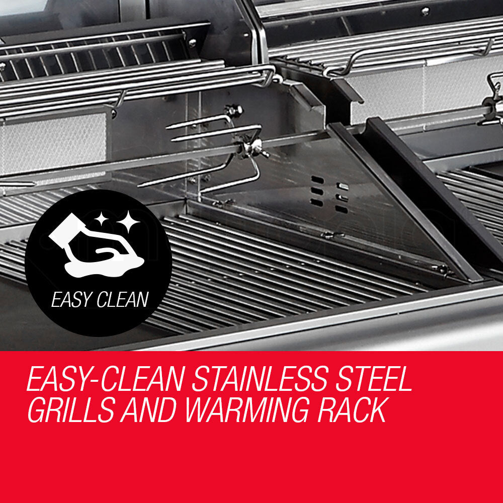 EuroGrille 9 Burner BBQ Grill Outdoor Barbeque Gas Stainless Steel Kitchen