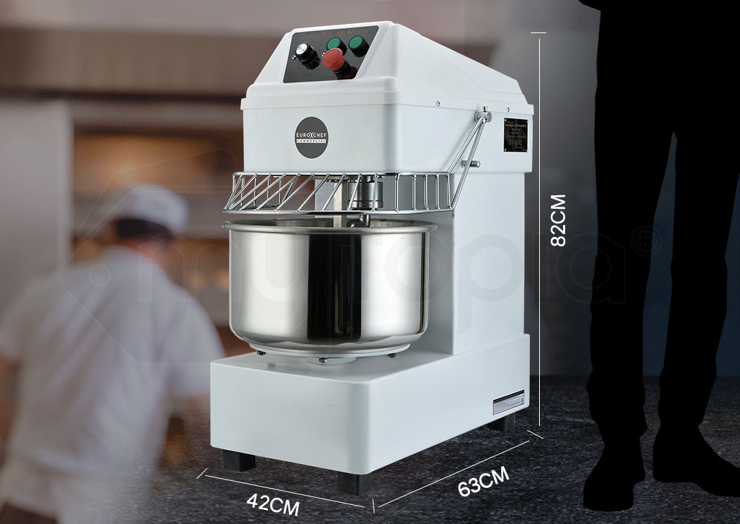 EUROCHEF Commercial 20L 1500W Spiral Dough Mixer Machine, 2 Speed