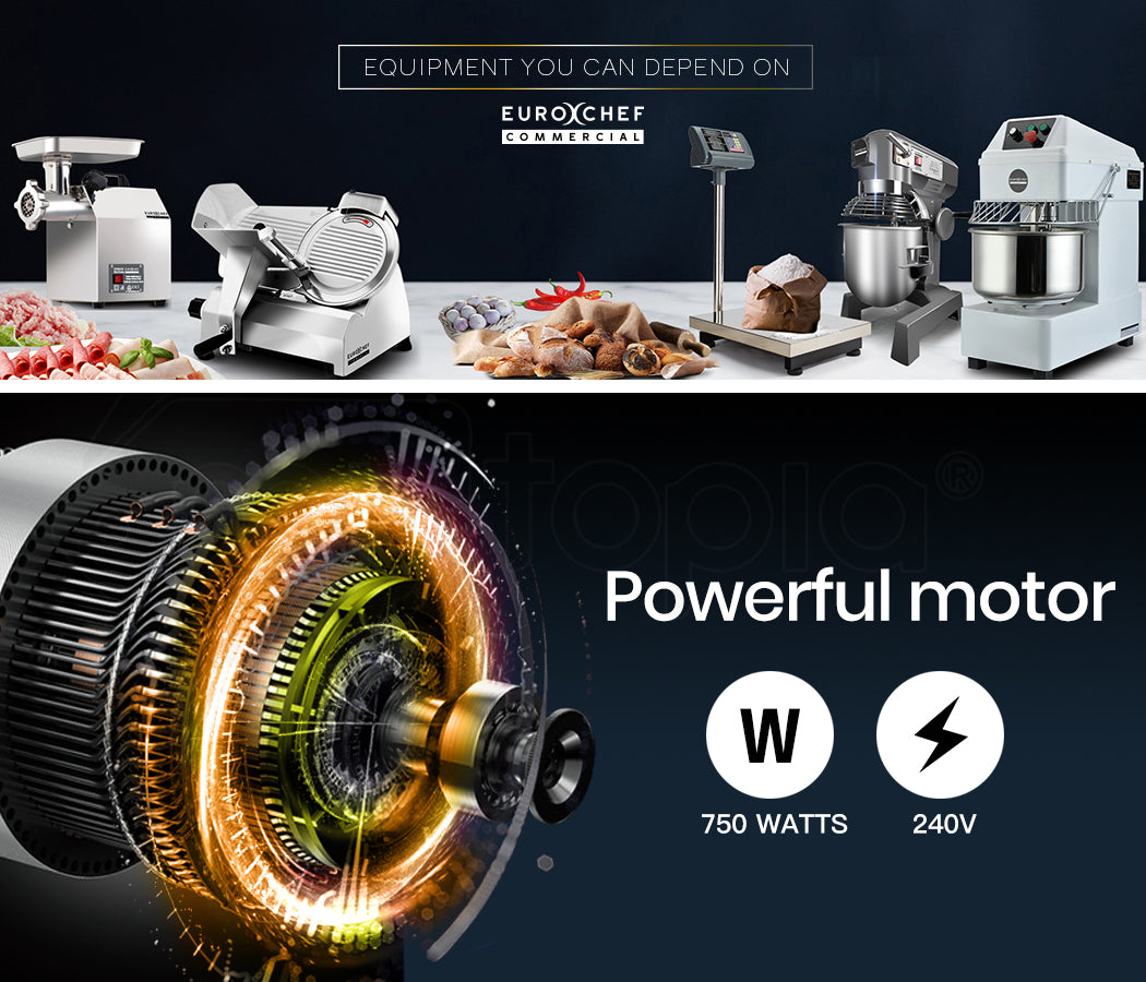 EuroChef Silver 10L Commercial Grade Planetary Mixer