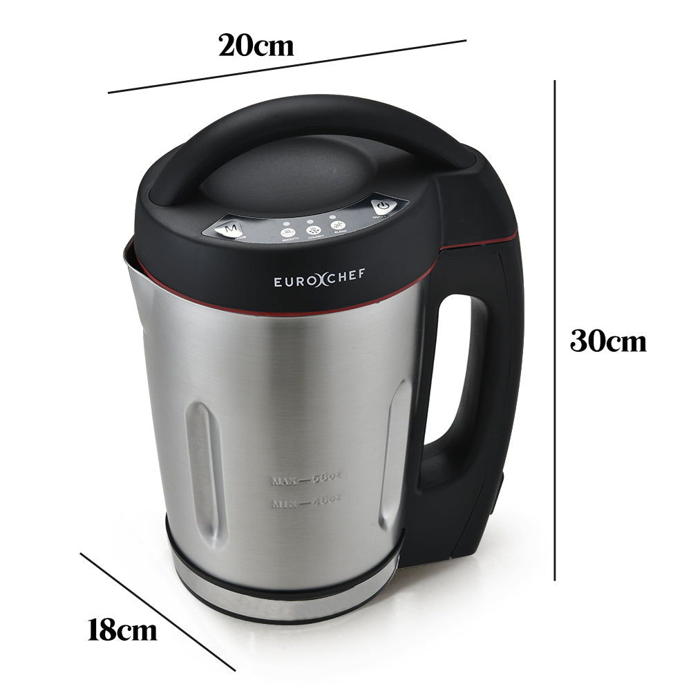 EUROCHEF Soup Maker and Blender, Self-Cleaning, Stainless Steel