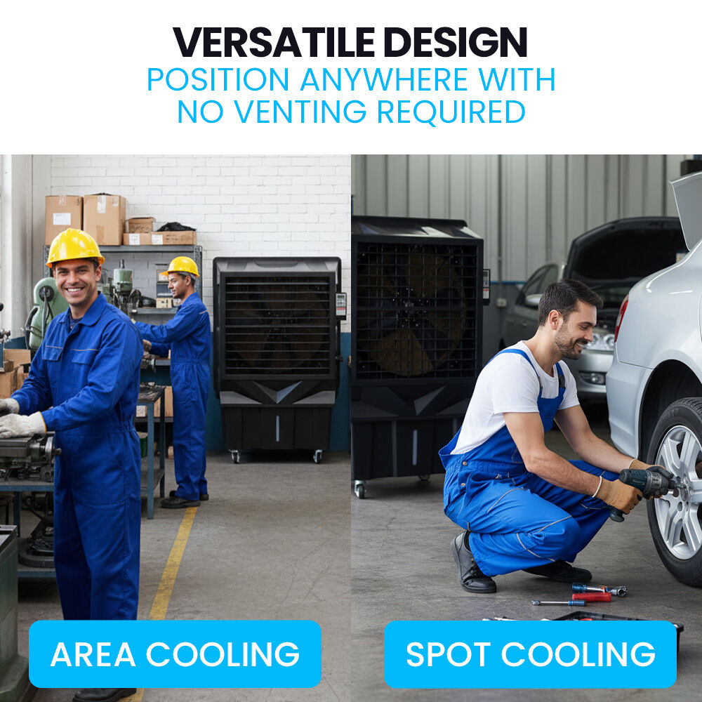 POLYCOOL 130L 750W Evaporative Air Cooler, Commercial Industrial Grade, Remote Control, Purifier, Humidifier, Fan