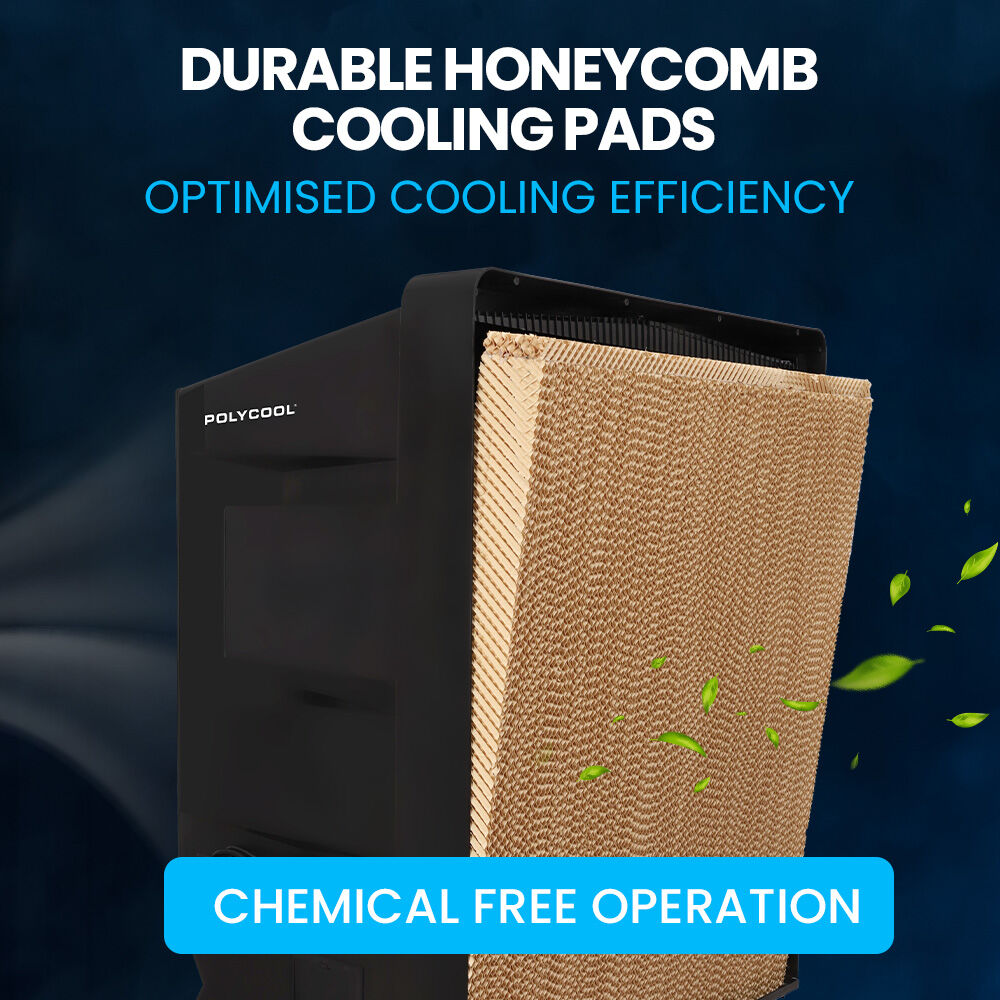 POLYCOOL 130L 750W Evaporative Air Cooler, Commercial Industrial Grade, Remote Control, Purifier, Humidifier, Fan