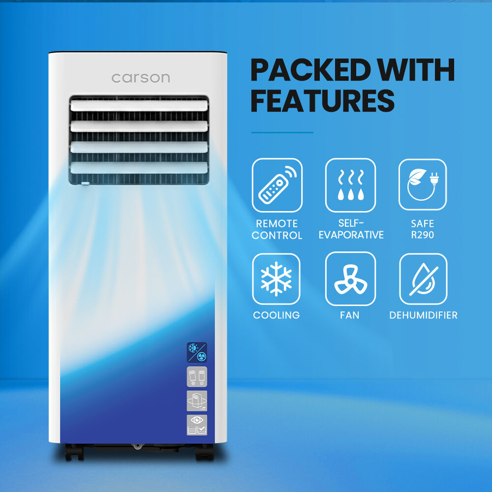 CARSON 2.05kW Portable Air Conditioner, with Dehumidifier & Fan Mode, Remote Control, 24hr Timer, Sleep Mode