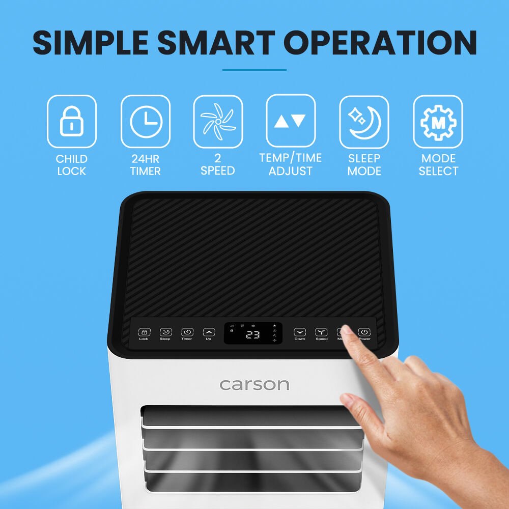CARSON 2.05kW Portable Air Conditioner, with Dehumidifier & Fan Mode, Remote Control, 24hr Timer, Sleep Mode