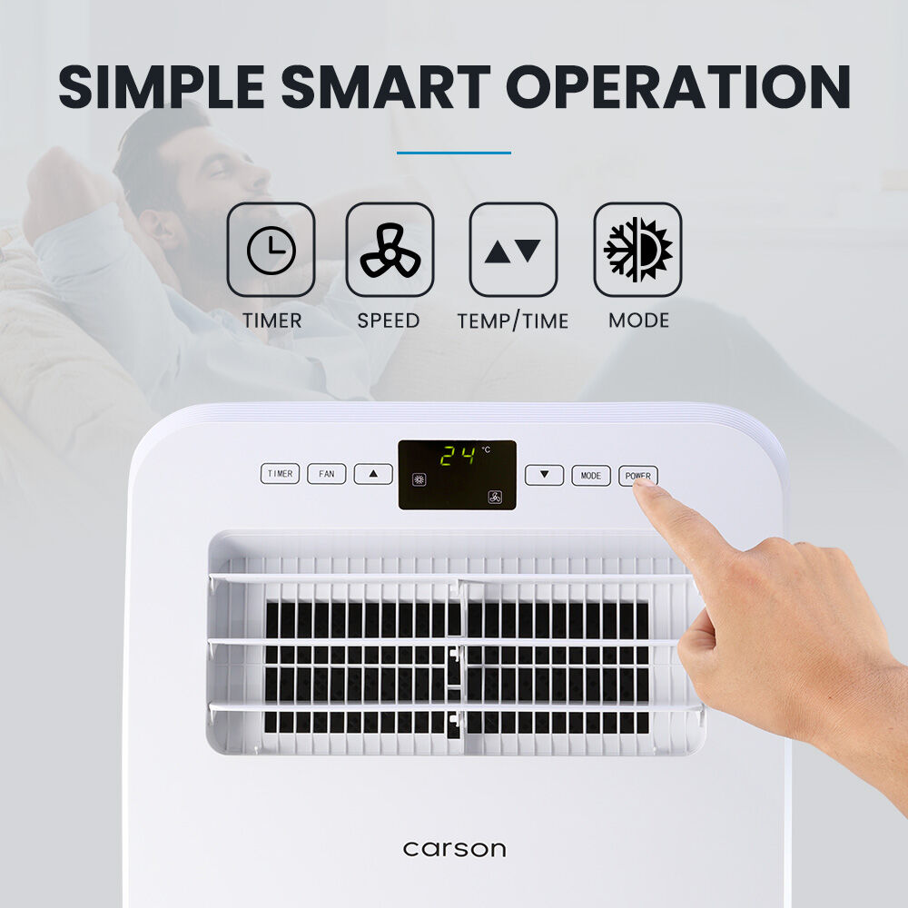 CARSON 2.9kW Reverse Cycle Portable Air Conditioner and Heater, with Dehumidifier, Cooling and Heating AC
