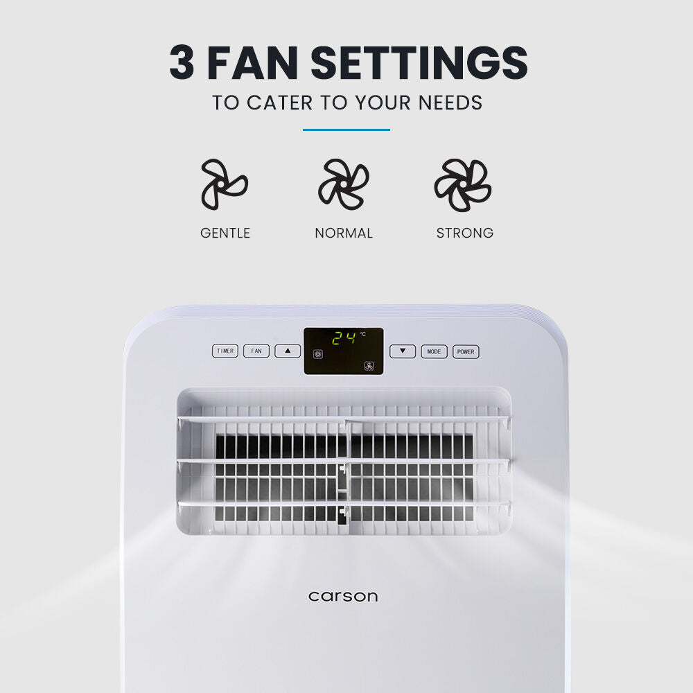 CARSON 2.9kW Reverse Cycle Portable Air Conditioner and Heater, with Dehumidifier, Cooling and Heating AC