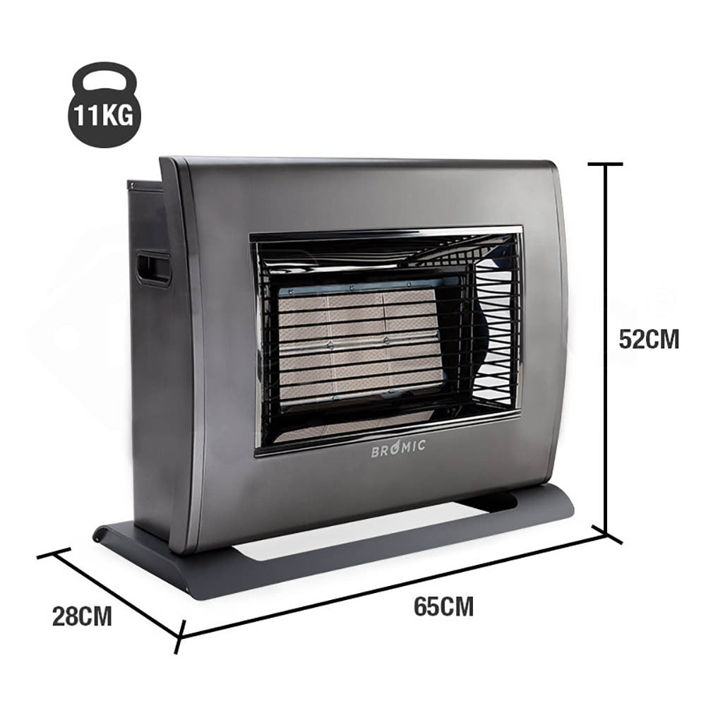 BROMIC Supaheat II Natural Gas Indoor Room Heater Portable Floor Flueless 80m²