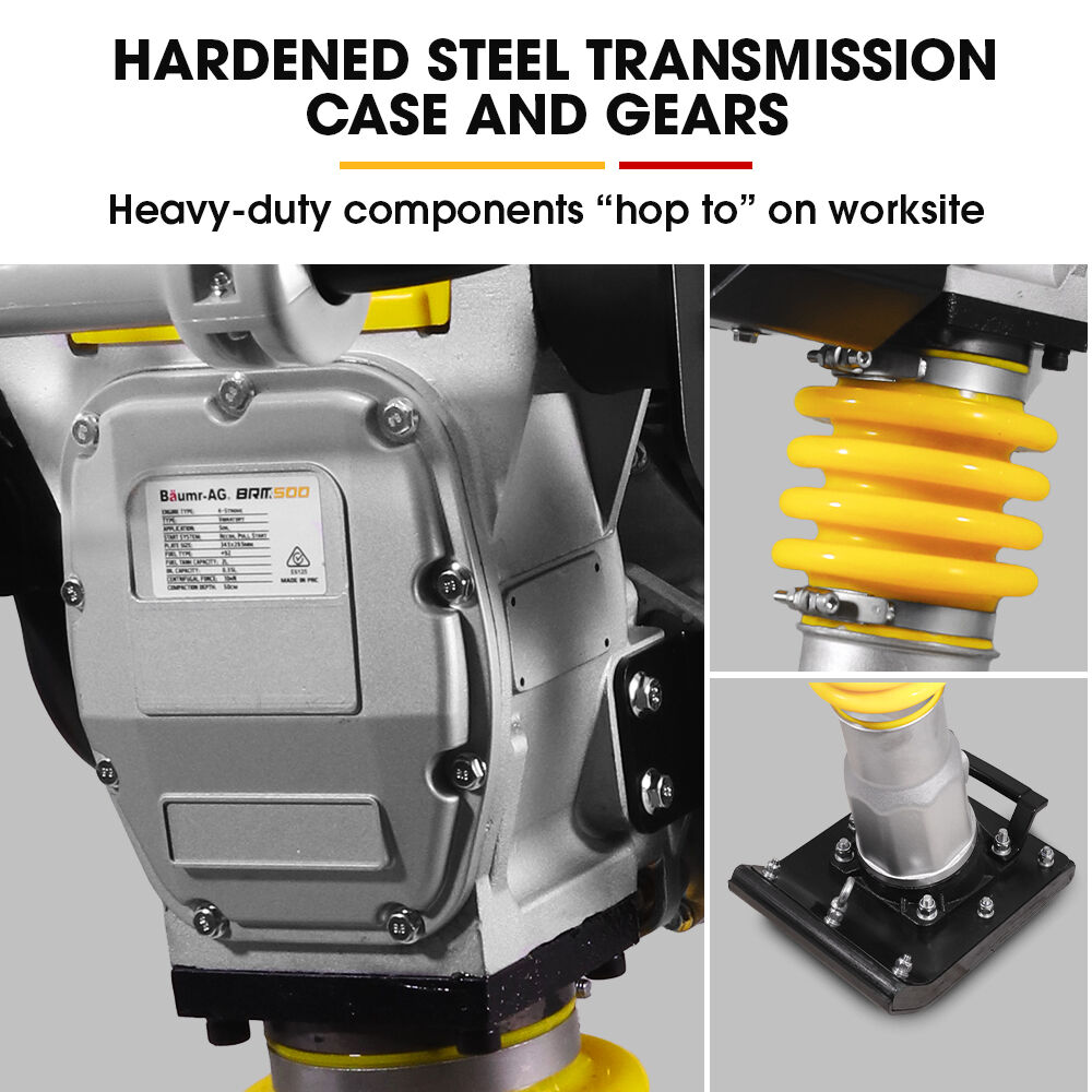 BAUMR-AG BRM-500 64KG Petrol Tamper Rammer Vibratory Plate Compactor, Lightweight, for Soil Sand Gravel Asphalt