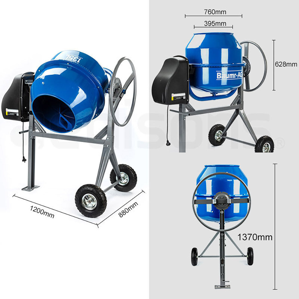 Baumr-AG 220L Portable Electric Concrete Cement Mixer