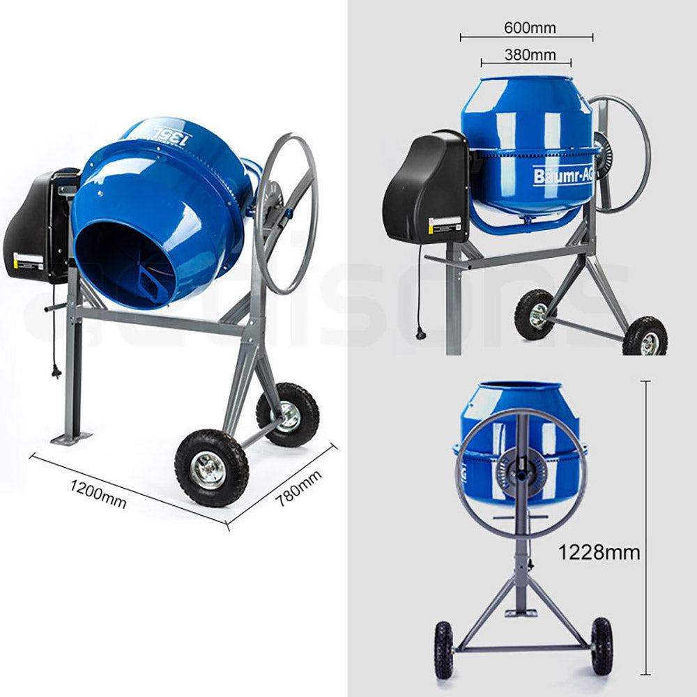 Baumr-AG 135L Portable Electric Concrete Cement Mixer
