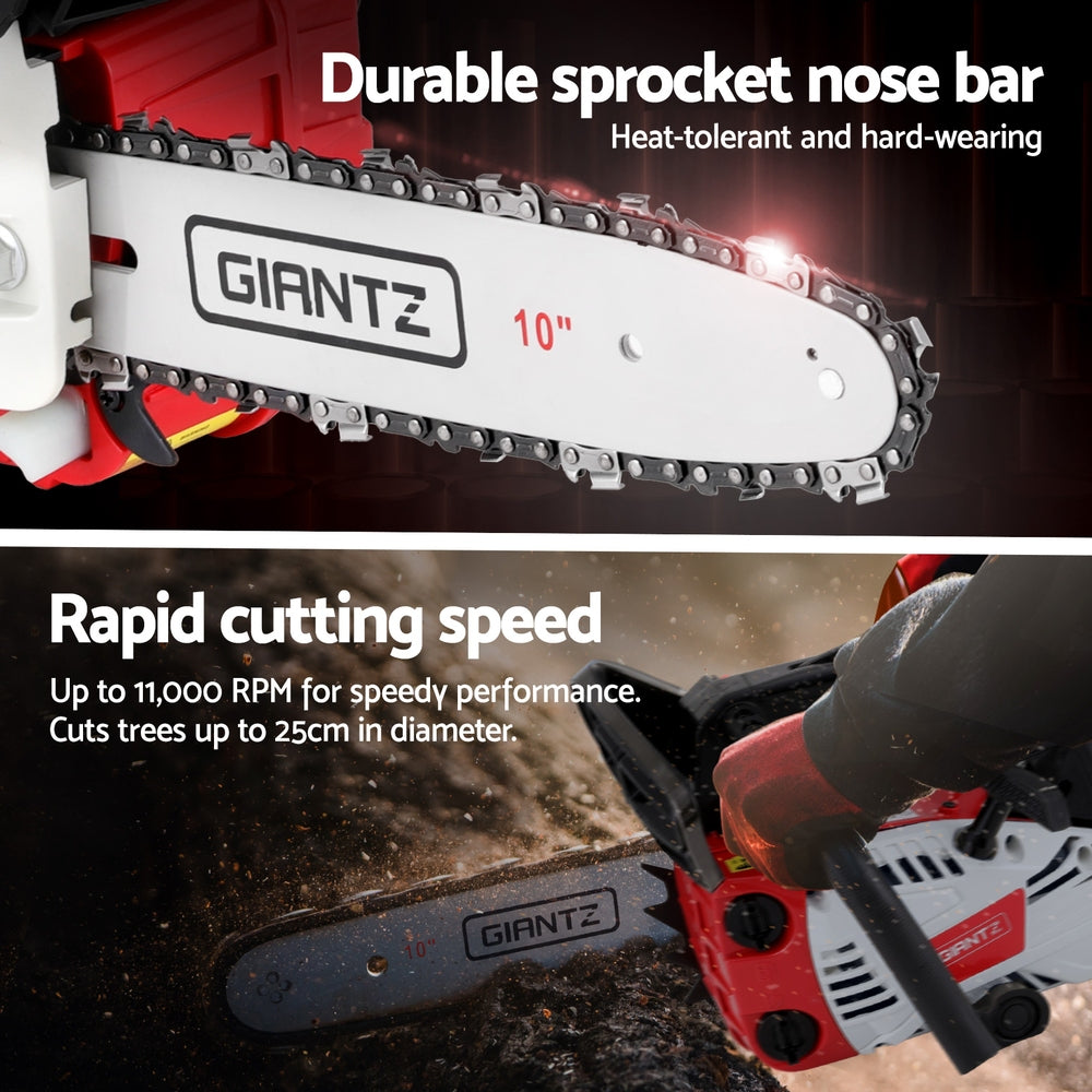 Giantz 25cc Petrol Chainsaw 10 Bar E-Start Tree Pruning Chain Saw