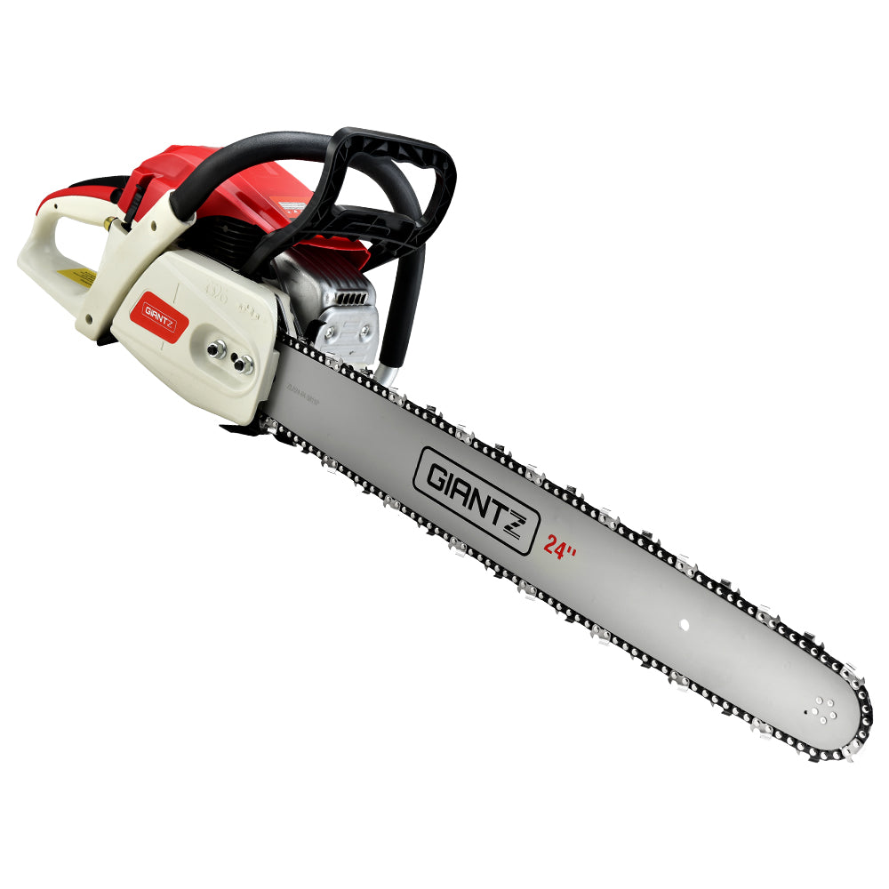 Giantz Chainsaw Petrol 92CC 24 Bar Commercial E-Start Pruning Chain Saw