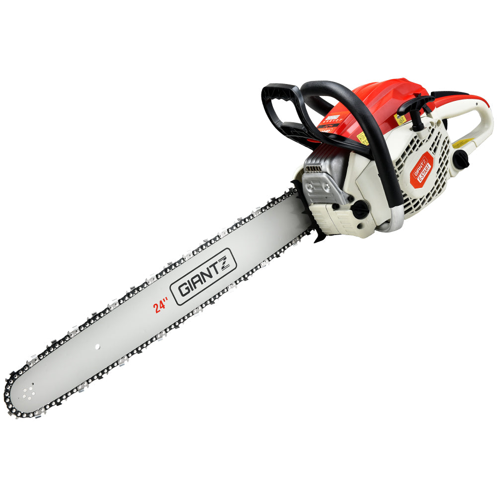 Giantz Chainsaw Petrol 92CC 24 Bar Commercial E-Start Pruning Chain Saw