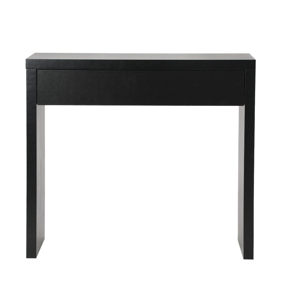 Oikiture Console Table with Drawer Black