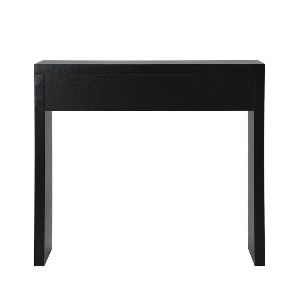 Oikiture Console Table with Drawer Black