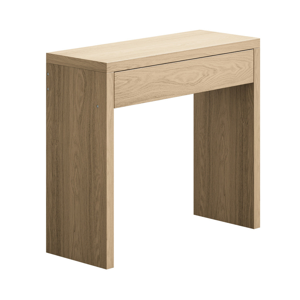 Oikiture Console Table Wood with Drawer Natural