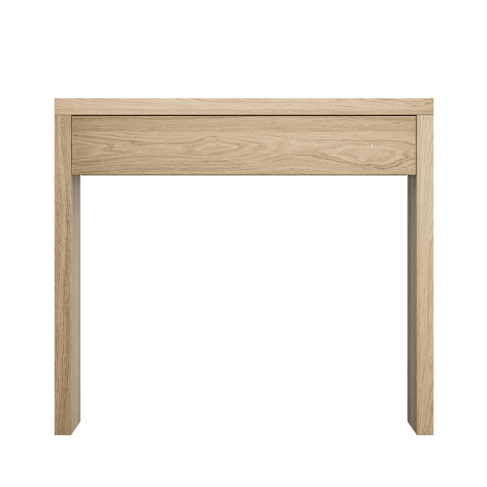 Oikiture Console Table Wood with Drawer Natural