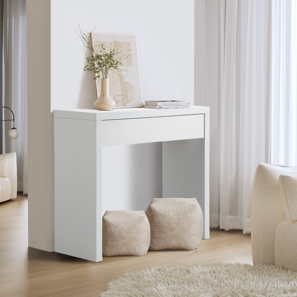 Oikiture Console Table with Drawer White