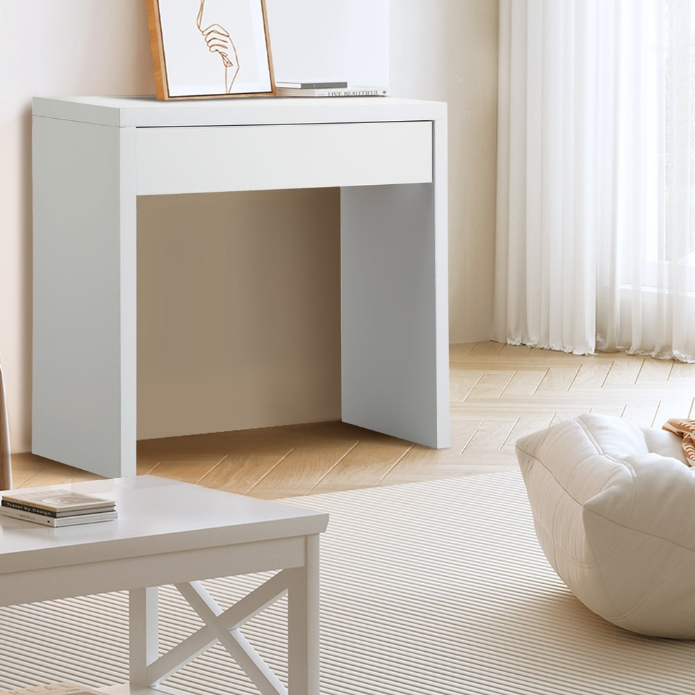 Oikiture Console Table with Drawer White