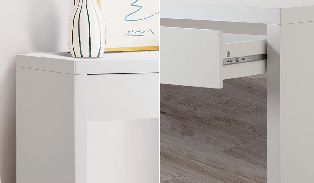 Oikiture Console Table with Drawer White