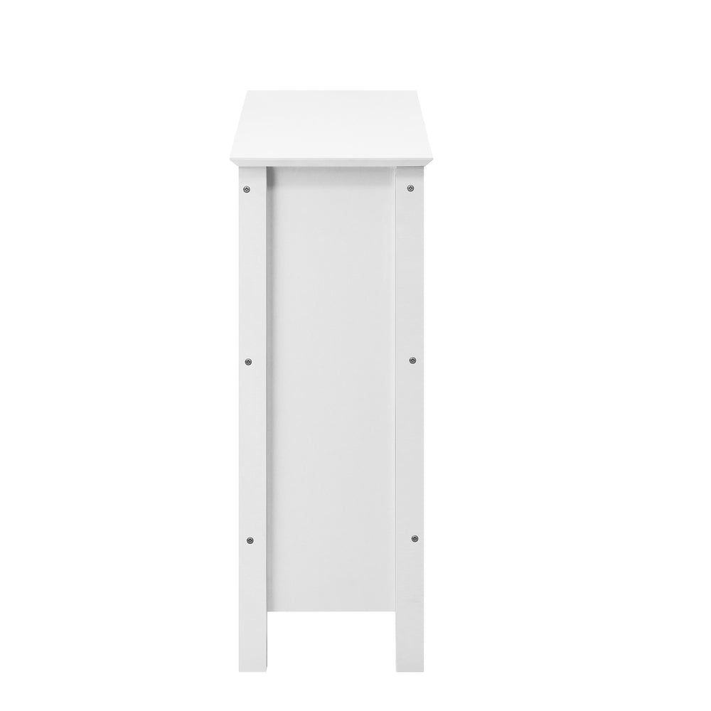 Oikiture 3-Tier Console Table Open Shelf Wooden White