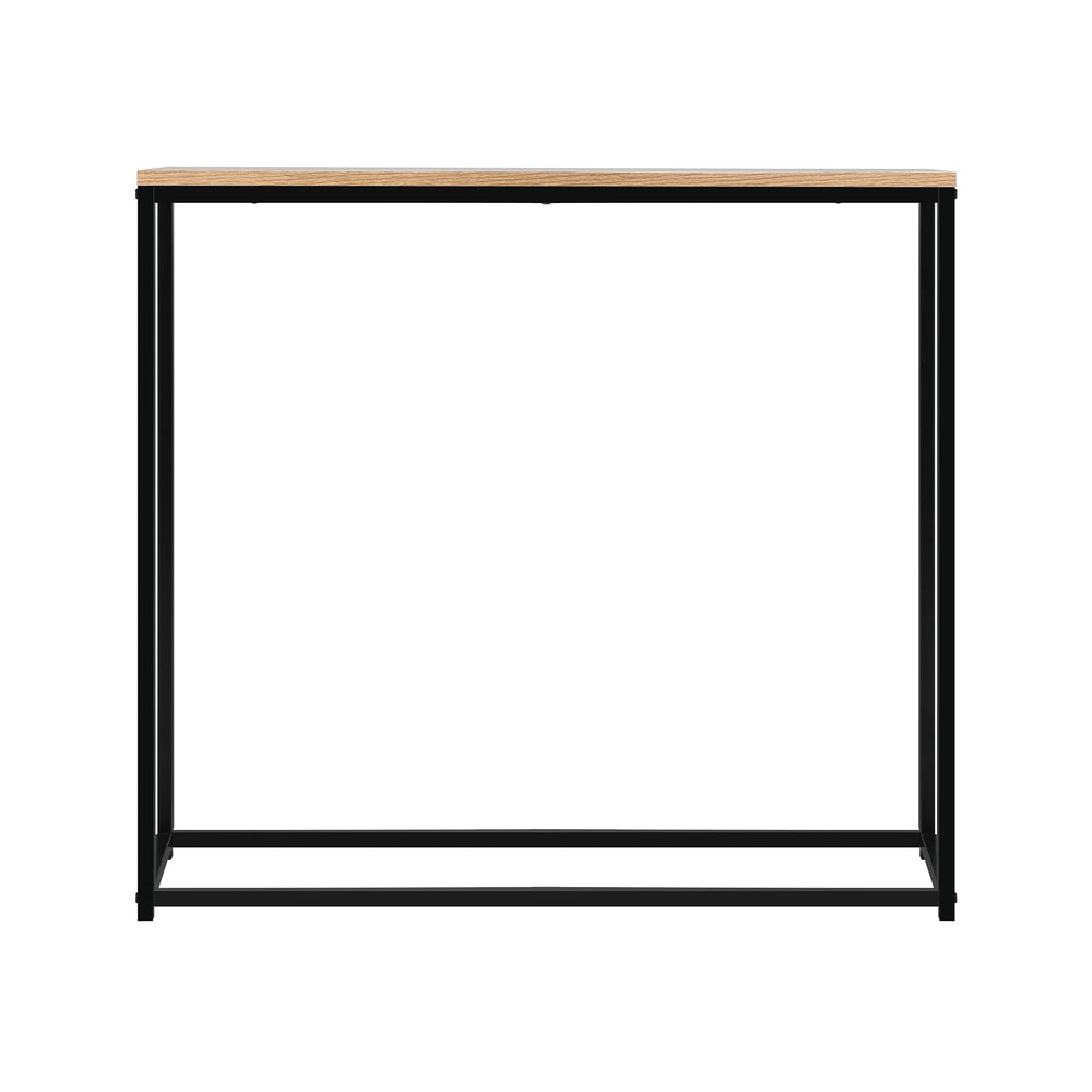 Oikiture Console Table Wooden Tabletop Black&Wood