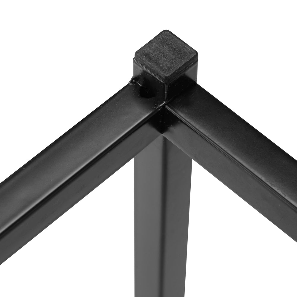 Oikiture Console Table Marble-look Iron Black&White