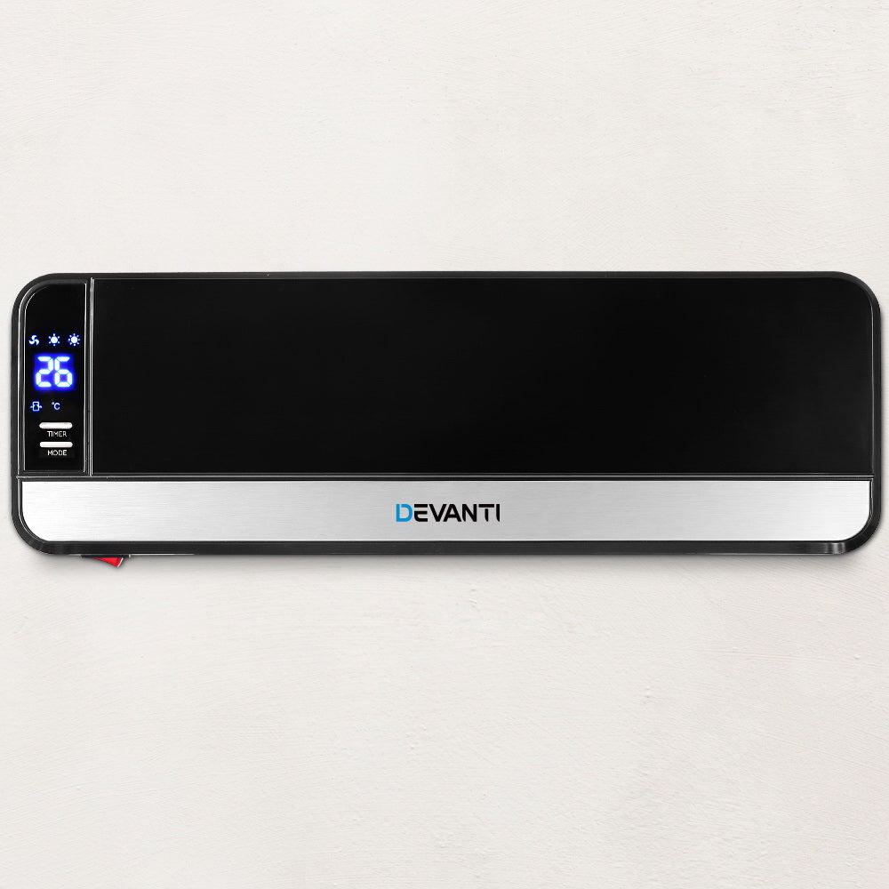 Devanti 2000W Black Wall-Mounted Ceramic Heater