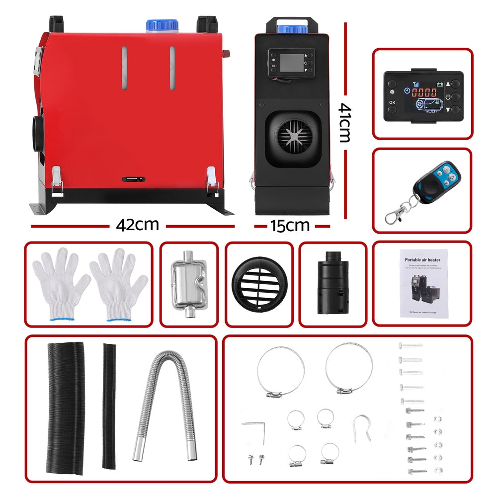 Portable 5KW Diesel Air Heater with LCD Remote Control for Car, RV, and Indoor Use