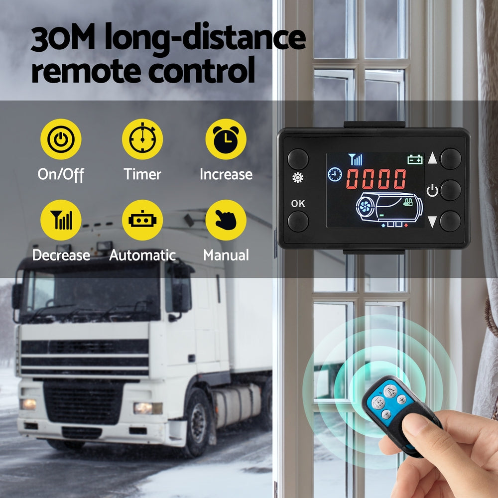 Portable 5KW Diesel Air Heater with LCD Remote Control for Car, RV, and Indoor Use
