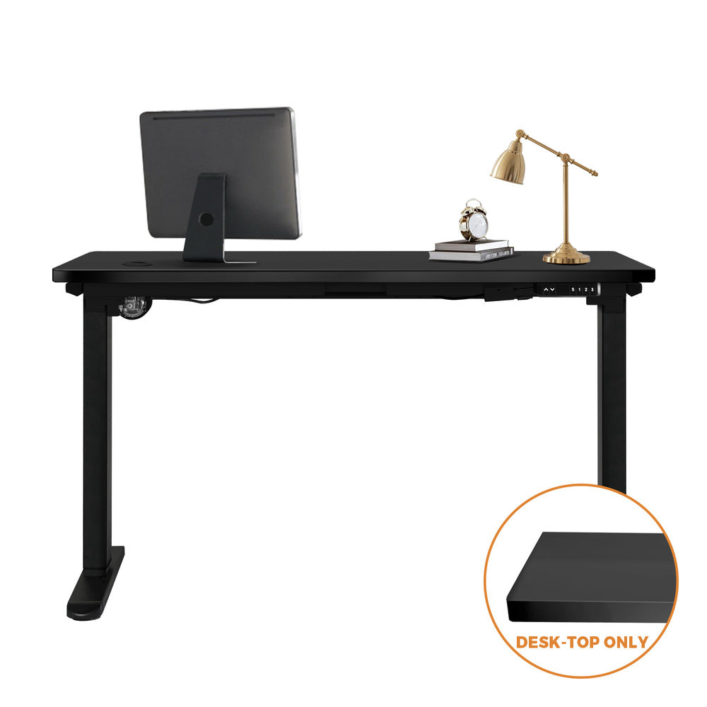 Oikiture Standing Desk Board with Drilled Hole Black 120x60cm