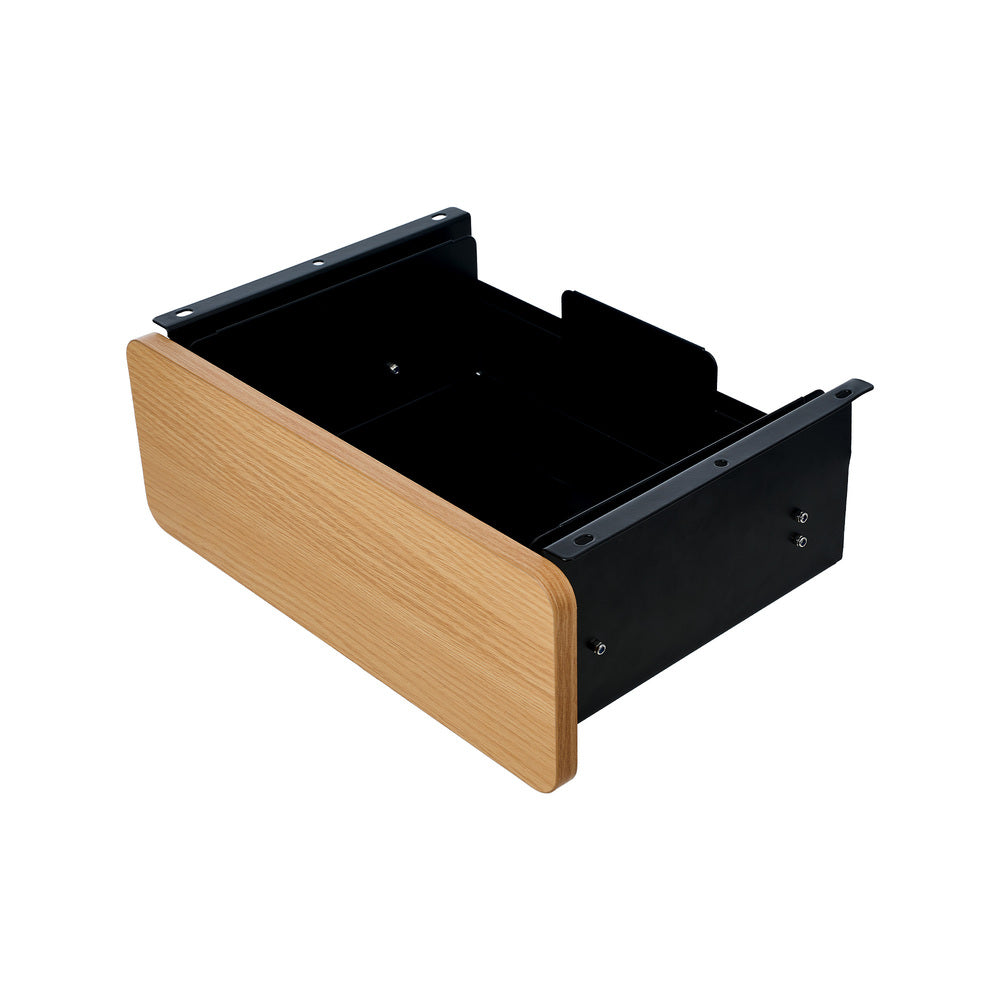 Oikiture Under Desk Drawer with 2 Drawers Dividers Natural and Black
