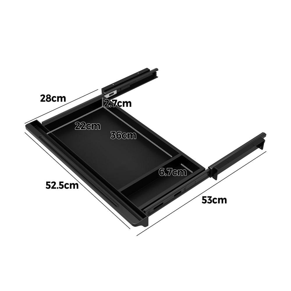 Oikiture Under Desk Drawer Pull-Out Drawer Sliding Tray Black